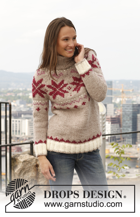 Flot sweater med stjernemønster i ren økocertificeret uld