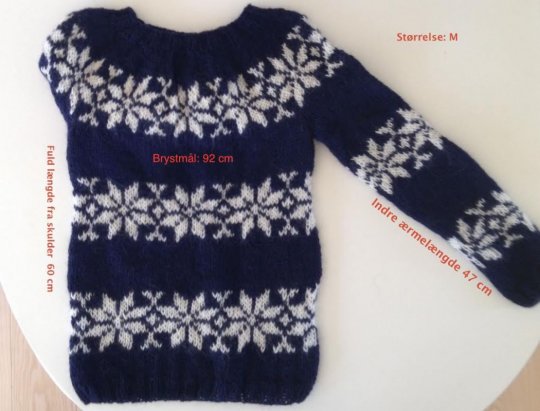 Sarah Lund jumper - darkblue with white stars - hand knitted from 100% Icelandic wool.    