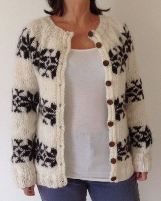 Sarah Lund handmade cardigan knitted from icelandic wool